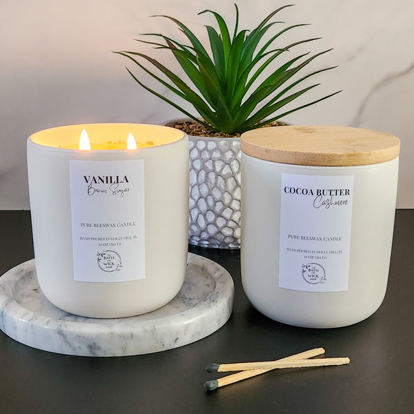 Ceramic Jar Pure Beeswax Candle