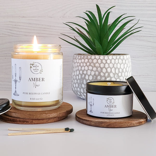 Amber Noir Pure Beeswax Candle