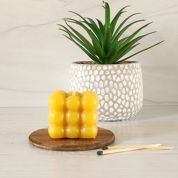 100% Pure Organic Beeswax Candle | Bubble Candle