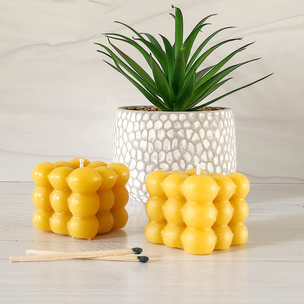 100% Pure Organic Beeswax Candle | Bubble Candle