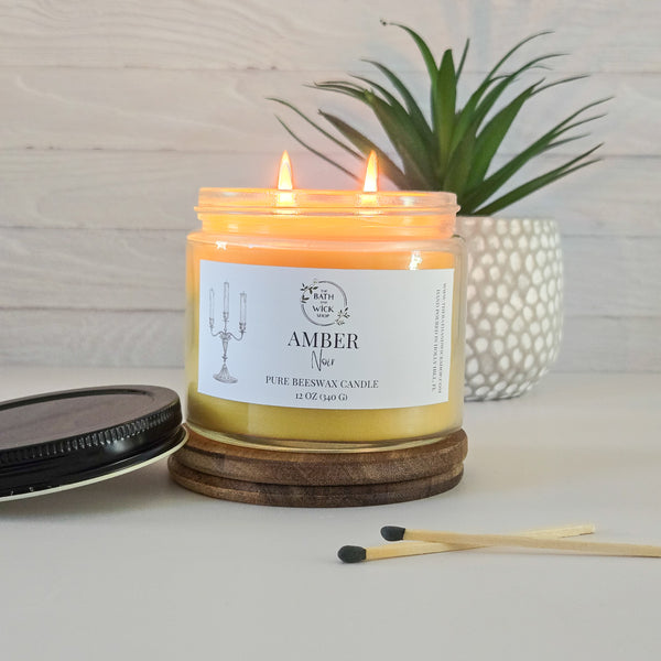 Amber Noir Pure Beeswax Candle