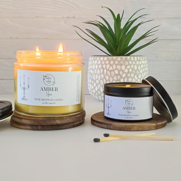 Amber Noir Pure Beeswax Candle