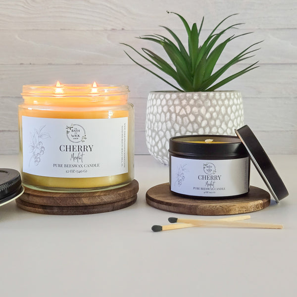 Cherry Merlot Pure Beeswax Candle