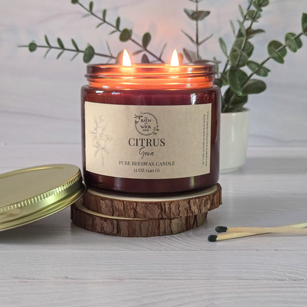 Citrus Grove Pure Beeswax Candle