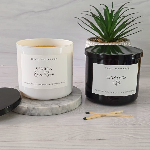 3 Wick Beeswax Candles