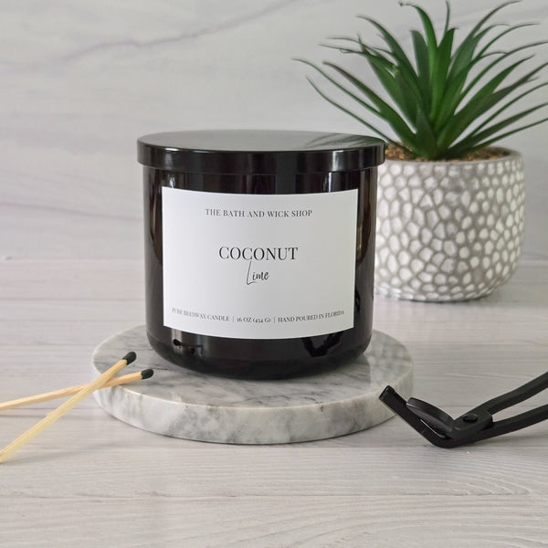 3 Wick Beeswax Candles