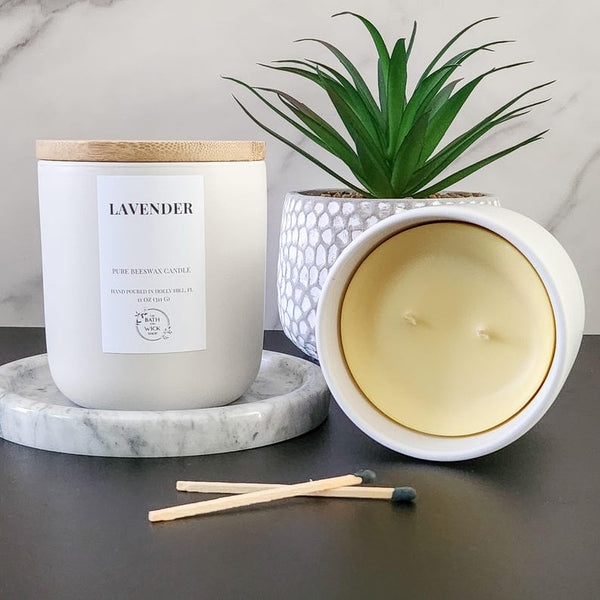 Ceramic Jar Pure Beeswax Candle