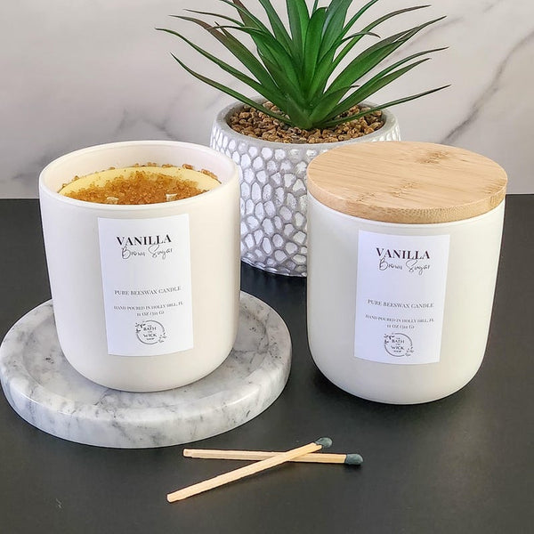 Ceramic Jar Pure Beeswax Candle