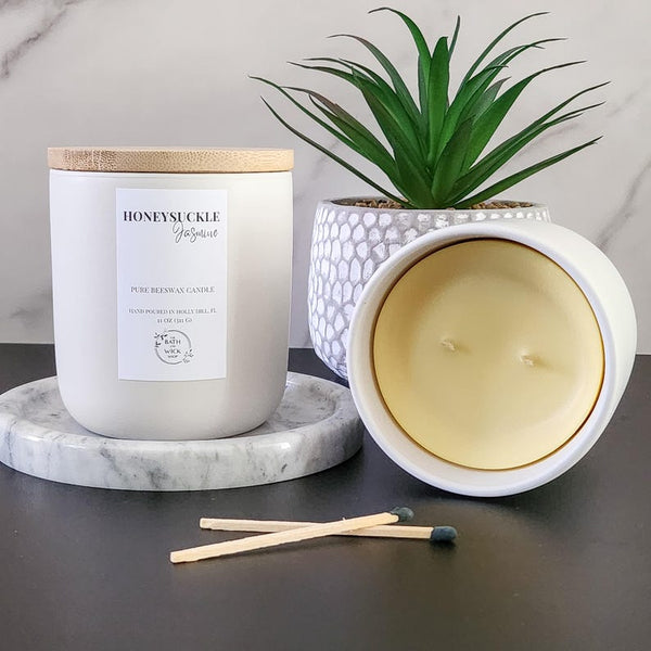 Ceramic Jar Pure Beeswax Candle