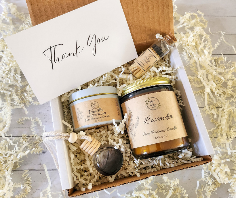 Amber Jar Beesawax Candles Gift Box