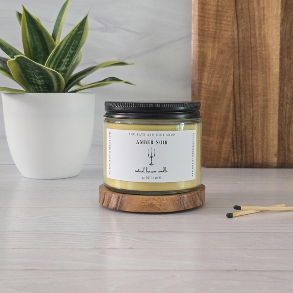 Amber Noir Natural Beeswax Candle