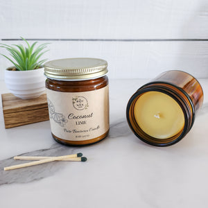 Coconut Lime Pure Beeswax Candle