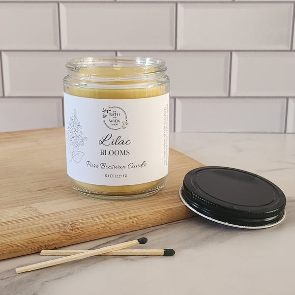 Lilac Blooms Pure Beeswax Candle