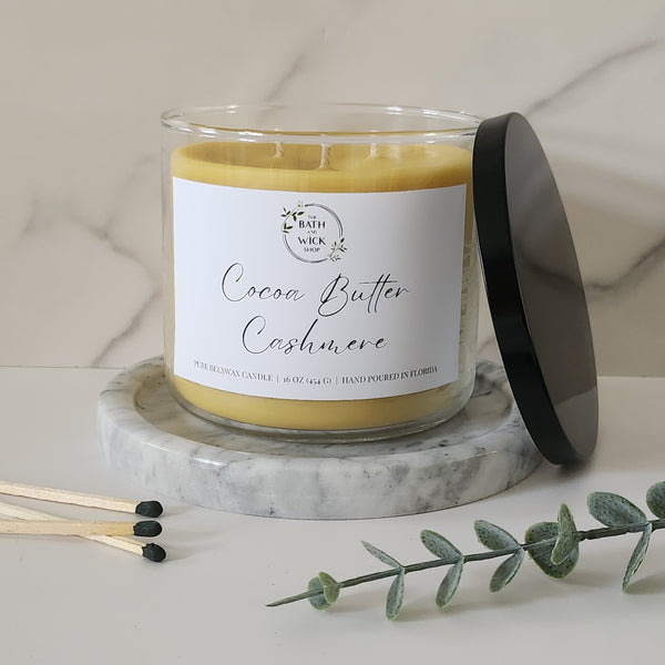 3 Wick Beeswax Candles