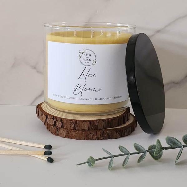 3 Wick Beeswax Candles