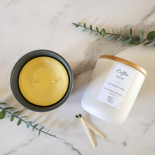 Ceramic Jar Pure Beeswax Candle