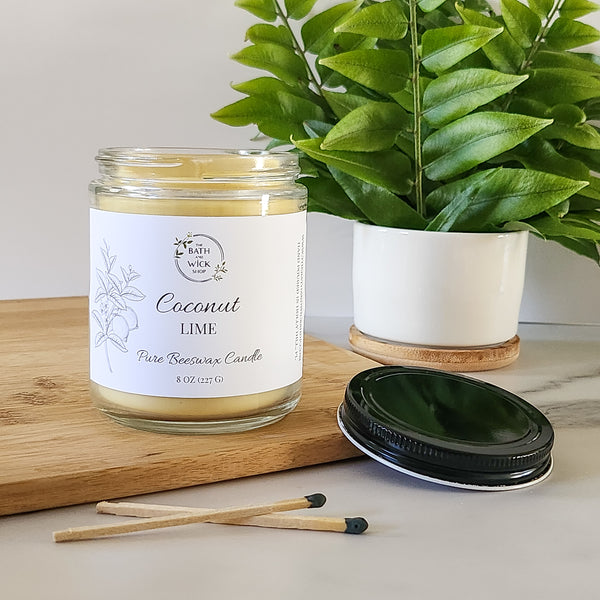 Coconut Lime Pure Beeswax Candle