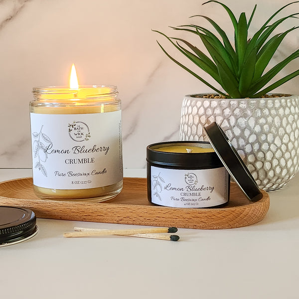 Lemon Blueberry Crumble Pure Beeswax Candle