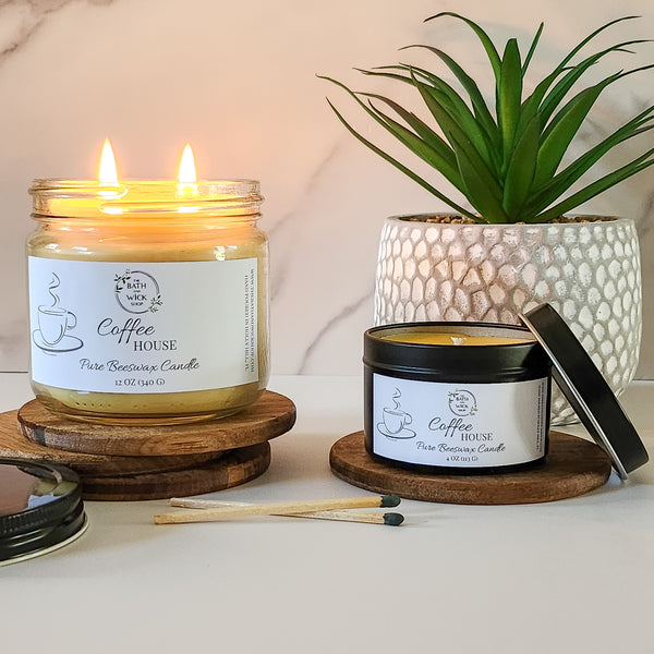 Coffee House Pure Beeswax Candle