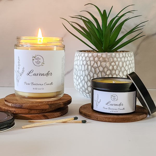 Lavender Pure Beeswax Candle