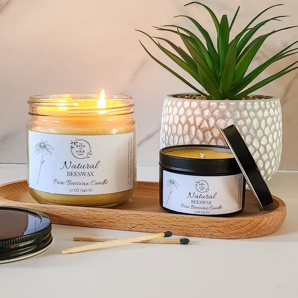 Natural Beeswax (Unscented) Pure Beeswax Candle