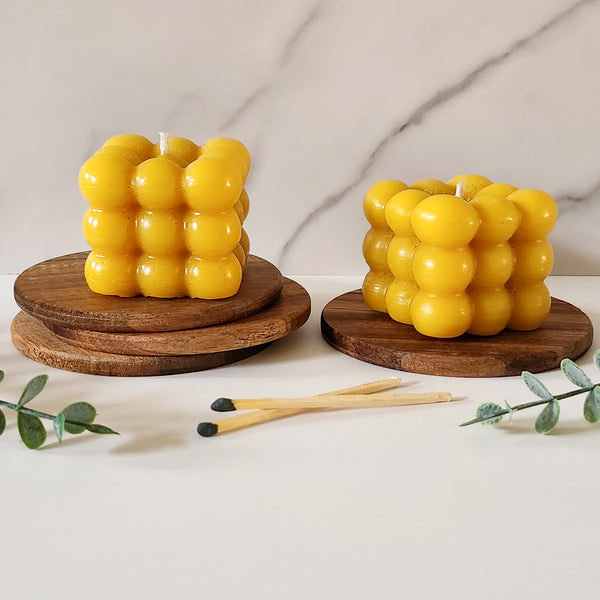 100% Pure Organic Beeswax Bubble Candle