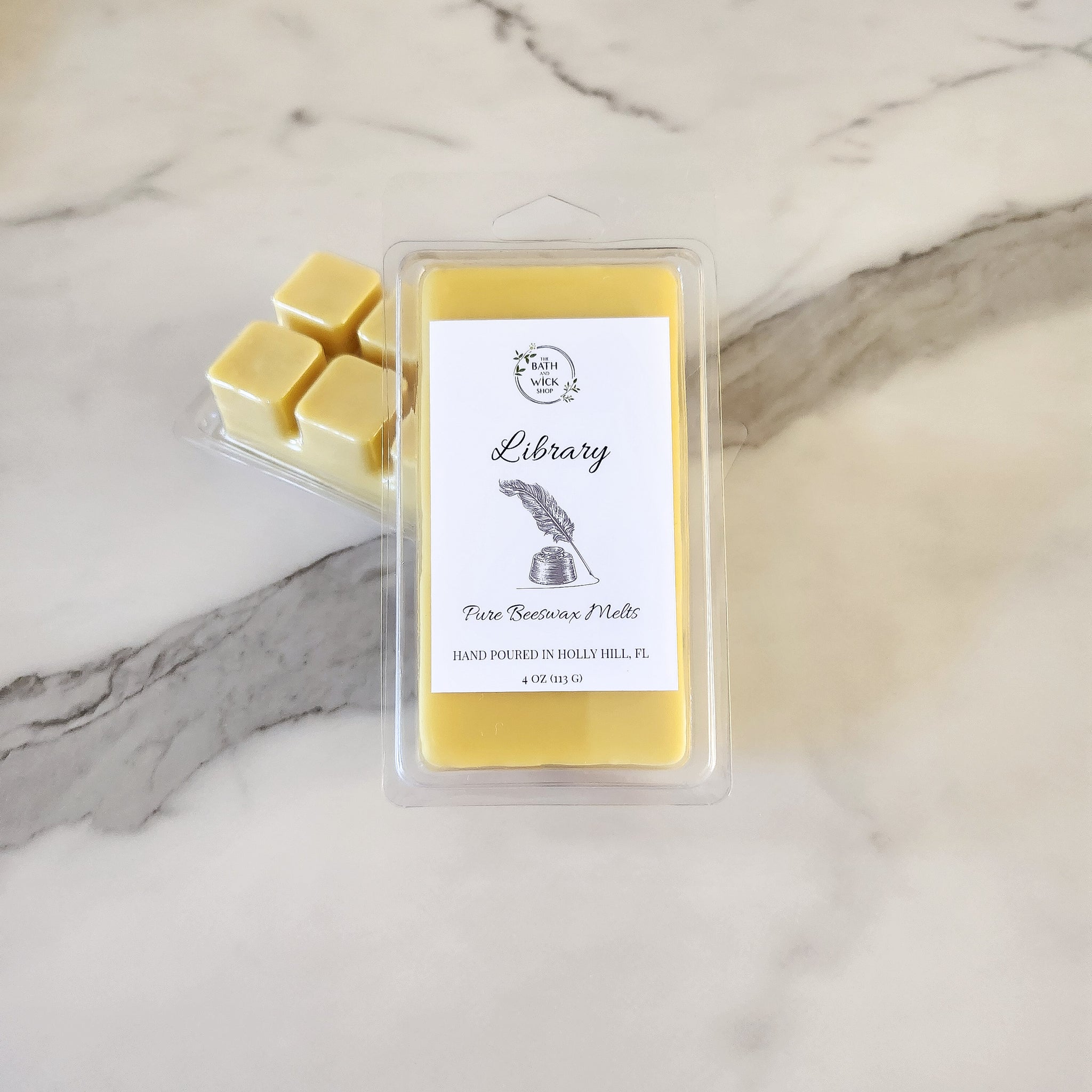 Library Pure Beeswax Melts | Large 8 Cube