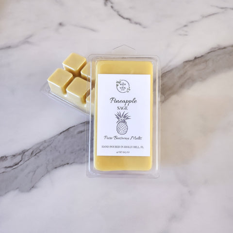 Pineapple Sage Pure Beeswax Melts | Large 8 Cube
