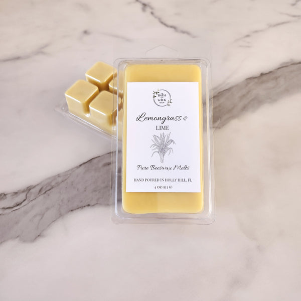 Lemongrass & Lime Pure Beeswax Melts | Large 8 Cube