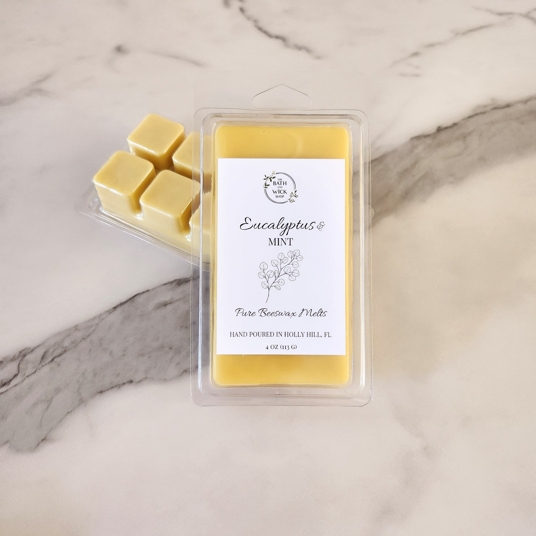 Eucalyptus & Mint Pure Beeswax Melts | Large 8 Cube