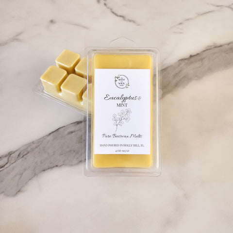 Eucalyptus & Mint Pure Beeswax Melts | Large 8 Cube