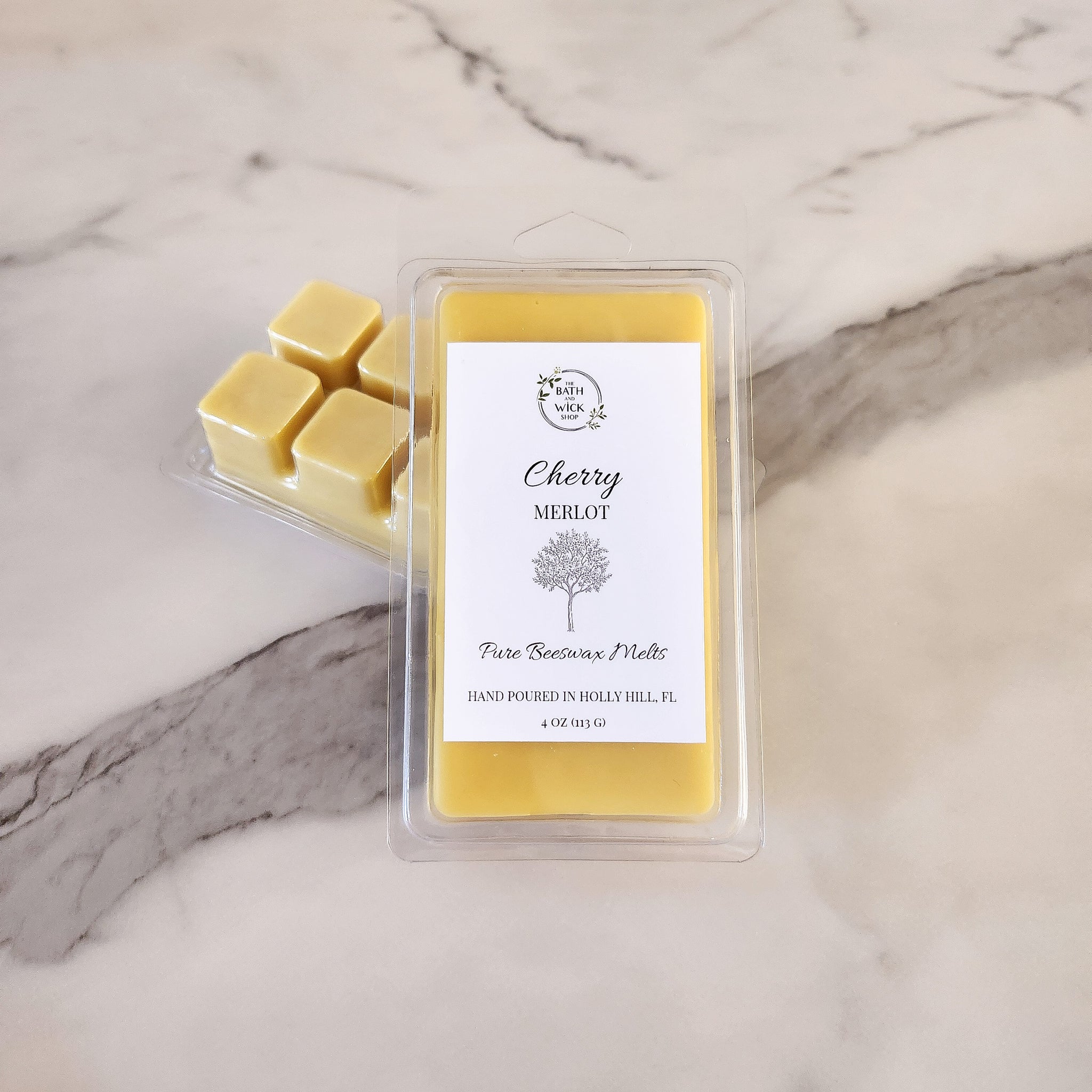 Cherry Merlot Pure Beeswax Melts | Large 8 Cube