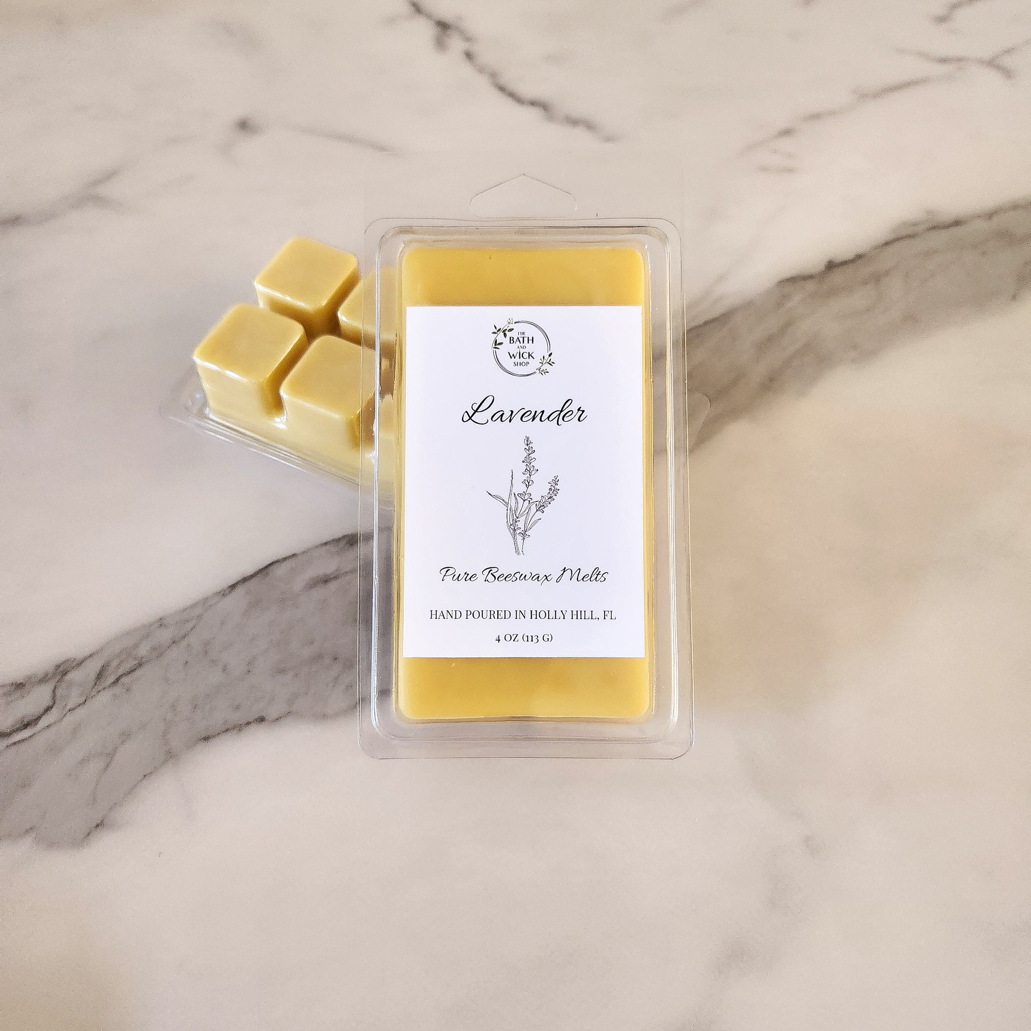 Lavender Pure Beeswax Melts | Large 8 Cube