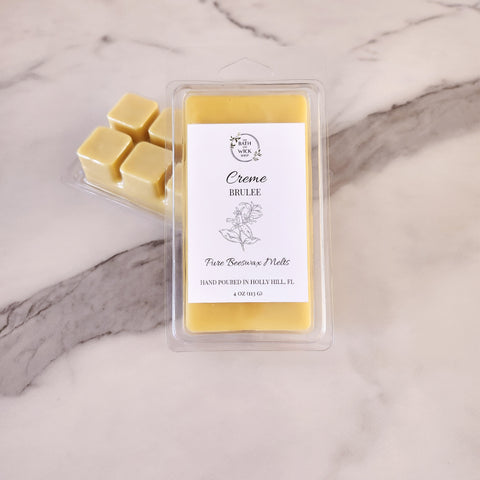 Creme Brulee Pure Beeswax Melts | Large 8 Cube