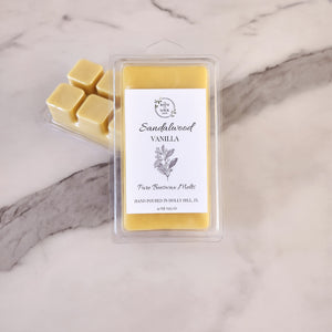 Sandalwood Vanilla Pure Beeswax Melts | Large 8 Cube