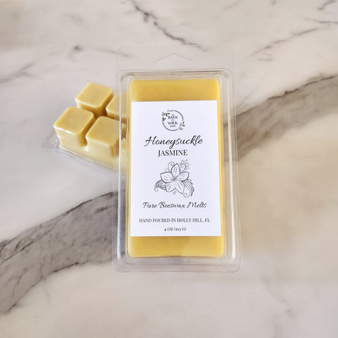 Honeysuckle Jasmine Pure Beeswax Melts | Large 8 Cube