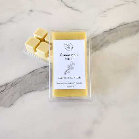 Cinnamon Stick Pure Beeswax Melts | Large 8 Cube
