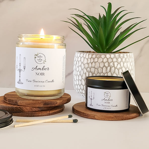 Amber Noir Pure Beeswax Candle