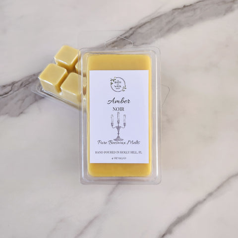 Amber Noir Pure Beeswax Melts | Large 8 Cube