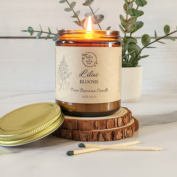 Lilac Blooms Pure Beeswax Candle