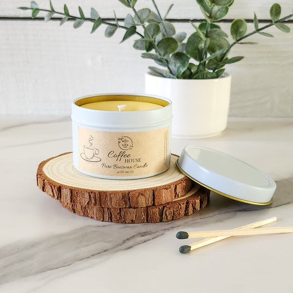 Coffee House Pure Beeswax Candle