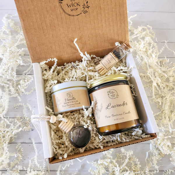 Amber Jar Beeswax Candles Gift Box