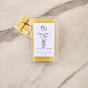 Pineapple & Vanilla Pure Beeswax Melts | Large 8 Cube