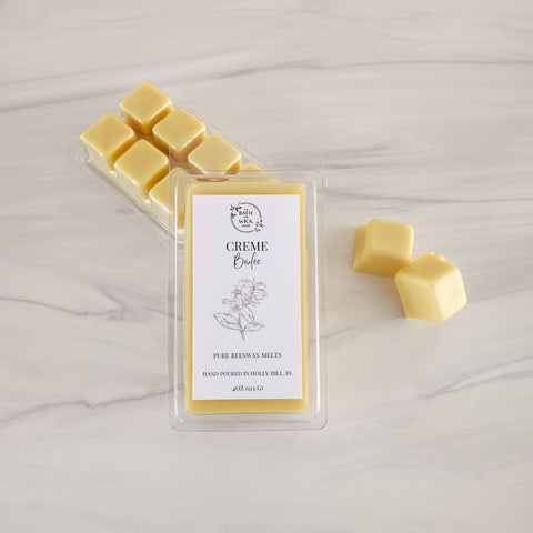 Creme Brulee Pure Beeswax Melts | Large 8 Cube