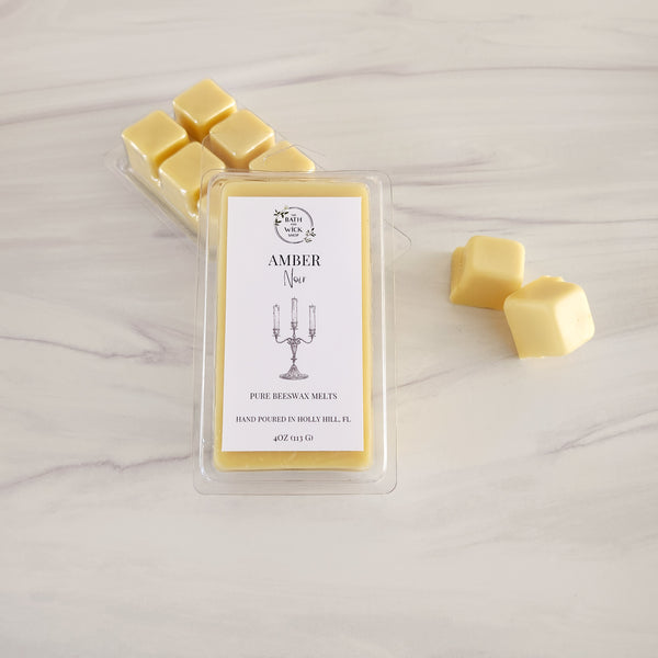 Amber Noir Pure Beeswax Melts | Large 8 Cube