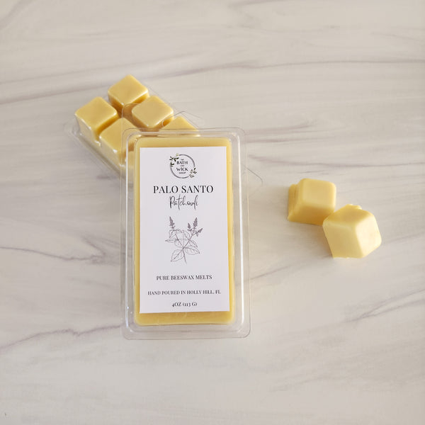 Palo Santo Patchouli Pure Beeswax Melts | Large 8 Cube