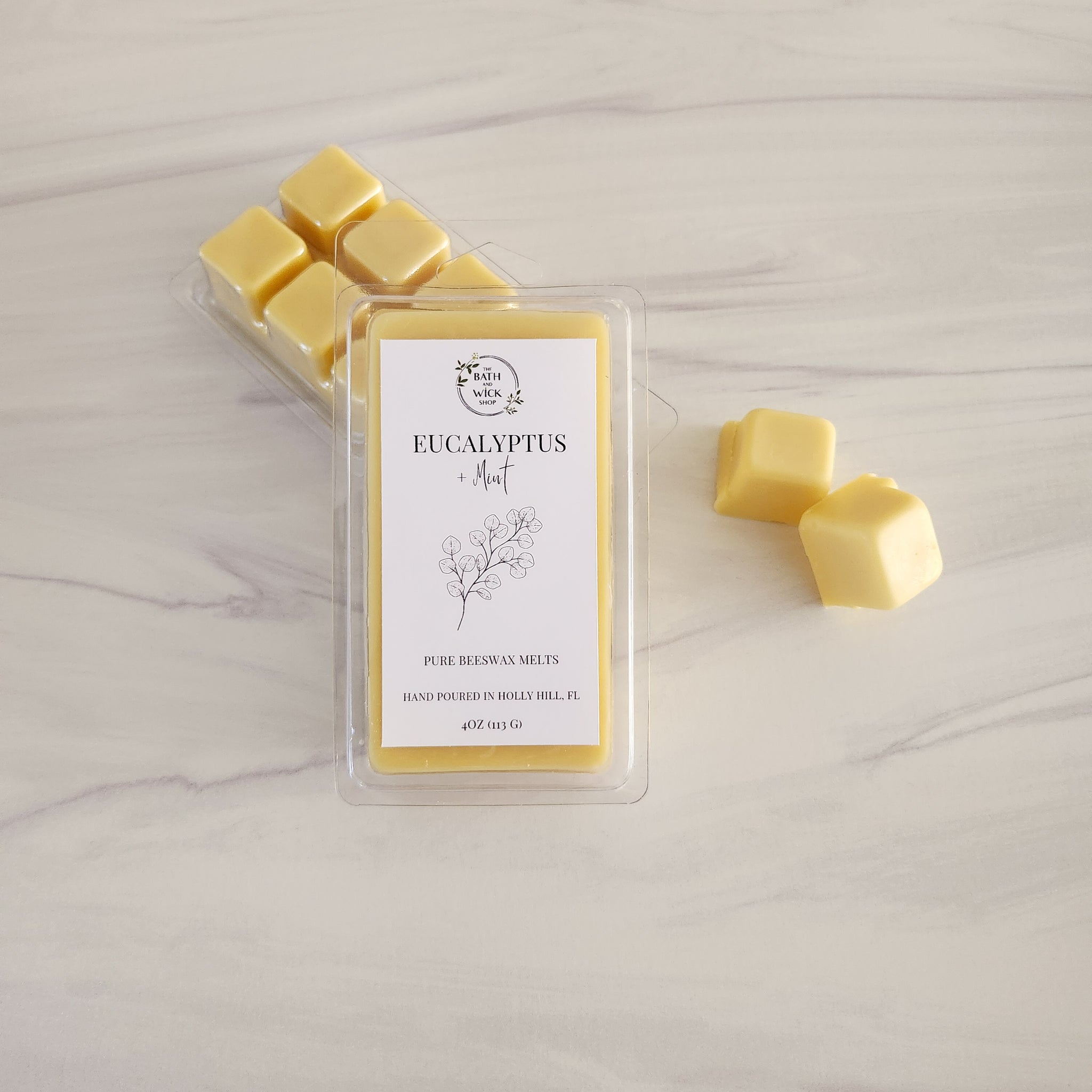 Eucalyptus & Mint Pure Beeswax Melts | Large 8 Cube