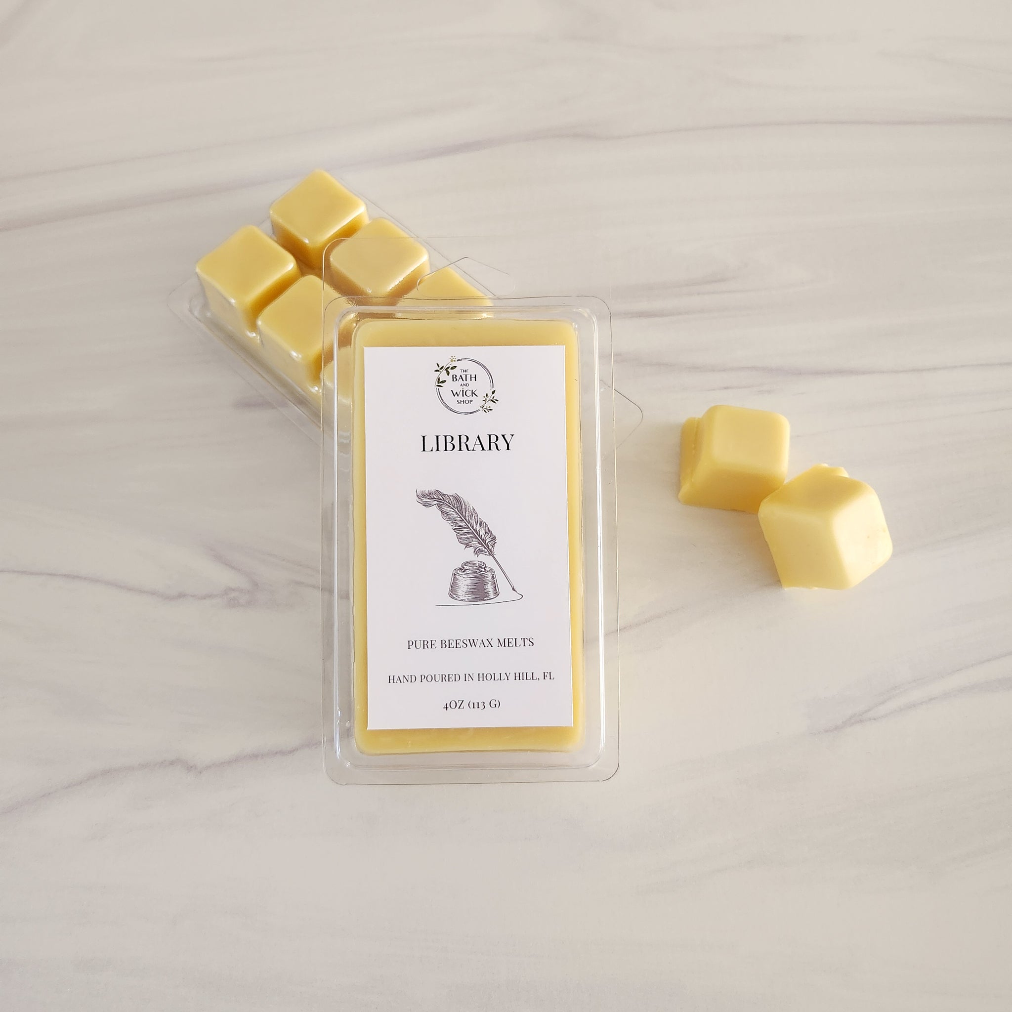 Library Pure Beeswax Melts | Large 8 Cube