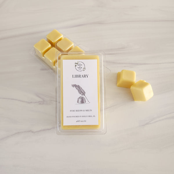 Library Pure Beeswax Melts | Large 8 Cube