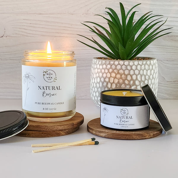 Natural Beeswax (Unscented) Pure Beeswax Candle